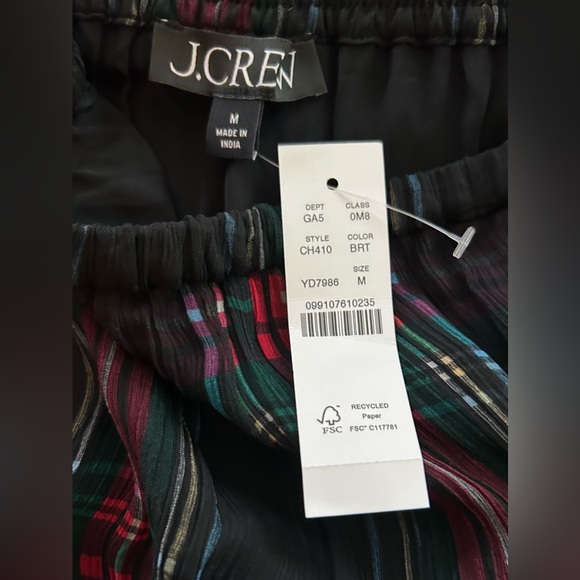 NWT J.Crew Gwen Lined Knee Length Plaid Layered Slip Skirt in Crinkle Chiffon - Picture 5 of 15
